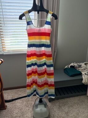 J. Crew Pink and Red Striped Knit dress